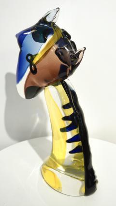 Alessandro Barbaro 2018 Italian Picasso Style Yellow Blue Crystal Murano Glass Modernist Sculpture - 1464452