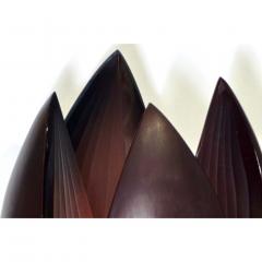 Alessandro Barbaro A Barbaro Abstract Flower Sculpture in a Dark Plum Murano Glass on Slate Base - 1315989