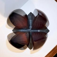 Alessandro Barbaro A Barbaro Abstract Flower Sculpture in a Dark Plum Murano Glass on Slate Base - 1315992