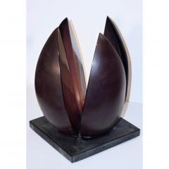 Alessandro Barbaro A Barbaro Abstract Flower Sculpture in a Dark Plum Murano Glass on Slate Base - 1315993