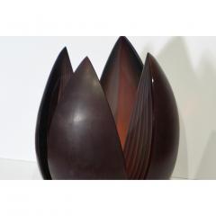 Alessandro Barbaro A Barbaro Abstract Flower Sculpture in a Dark Plum Murano Glass on Slate Base - 1315994