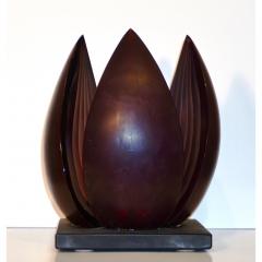 Alessandro Barbaro A Barbaro Abstract Flower Sculpture in a Dark Plum Murano Glass on Slate Base - 1315995