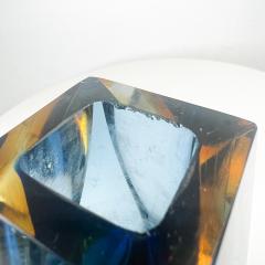 Alessandro Mandruzzato 1978 Blue Faceted Art Glass Vase Murano Sommerso Alessandro Mandruzzato Italy - 2992275