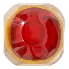 Alessandro Mandruzzato Alessandro Mandruzzato Murano Glass Ashtray Bowl Sommerso Faceted Red Signed - 2987208