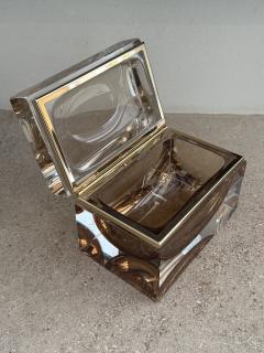 Alessandro Mandruzzato Hand Blown Murano Glass Box in Honey with 24Karat Gold Trim - 3881548