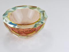 Alessandro Mandruzzato Mandruzzato Sommerso Faceted Caviar Murano Glass Diamond Bowl Italy 1960s - 4506128