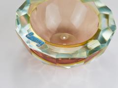 Alessandro Mandruzzato Mandruzzato Sommerso Faceted Caviar Murano Glass Diamond Bowl Italy 1960s - 4506136