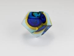 Alessandro Mandruzzato Mandruzzato Sommerso Faceted Diamond Caviar Bowl Murano Glass Italy 1960s - 4313195