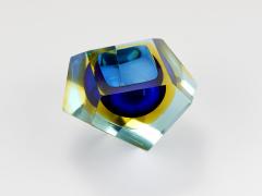 Alessandro Mandruzzato Mandruzzato Sommerso Faceted Diamond Caviar Bowl Murano Glass Italy 1960s - 4313196
