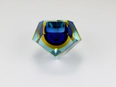 Alessandro Mandruzzato Mandruzzato Sommerso Faceted Diamond Caviar Bowl Murano Glass Italy 1960s - 4313197