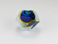 Alessandro Mandruzzato Mandruzzato Sommerso Faceted Diamond Caviar Bowl Murano Glass Italy 1960s - 4313198