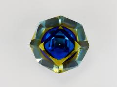Alessandro Mandruzzato Mandruzzato Sommerso Faceted Diamond Caviar Bowl Murano Glass Italy 1960s - 4313199