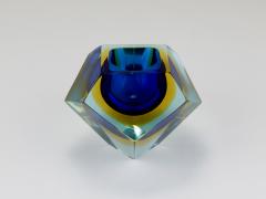 Alessandro Mandruzzato Mandruzzato Sommerso Faceted Diamond Caviar Bowl Murano Glass Italy 1960s - 4313214