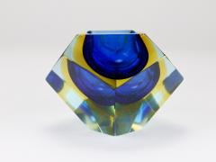 Alessandro Mandruzzato Mandruzzato Sommerso Faceted Diamond Caviar Bowl Murano Glass Italy 1960s - 4313222