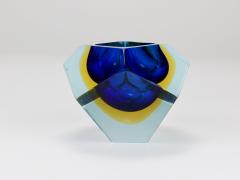 Alessandro Mandruzzato Mandruzzato Sommerso Faceted Diamond Caviar Bowl Murano Glass Italy 1960s - 4313241