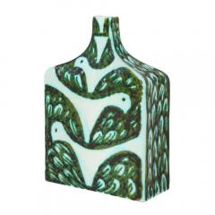 Alessio Tasca Alessio Tasca Raymor Vase Ceramic Green White Doves Fish Signed - 2850901