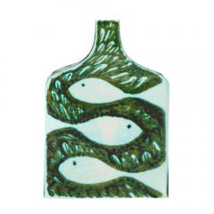 Alessio Tasca Alessio Tasca Raymor Vase Ceramic Green White Doves Fish Signed - 2850904