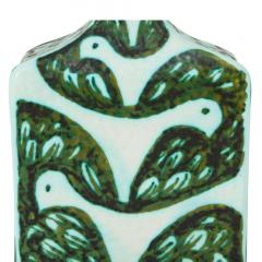 Alessio Tasca Alessio Tasca Raymor Vase Ceramic Green White Doves Fish Signed - 2850907