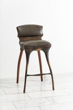 Alex Roskin Alex Roskin High Chair Counter Stool in Aluminum with Bronze Finish - 4034884