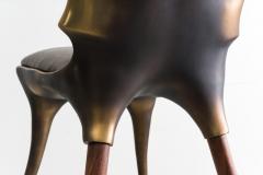 Alex Roskin Alex Roskin High Chair Counter Stool in Aluminum with Bronze Finish - 4034939