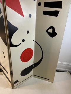 Alexander Calder CALDERESQUE HAND PAINTED WOOD FOUR PANEL STANDING SCREEN - 1198593