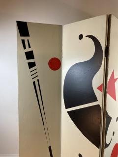 Alexander Calder CALDERESQUE HAND PAINTED WOOD FOUR PANEL STANDING SCREEN - 1198594