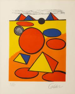 Alexander Calder Red and Yellow Geometric Lithograph Print by Alexander Calder signed - 1919734