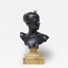 Alexandre Falguiere Antique Bronze Bust of Diana by Alexandre Falgui re 1890 France - 2858992