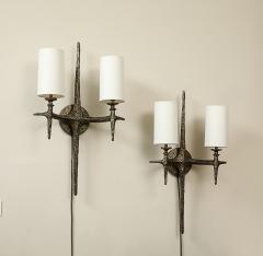 Alexandre Log Cinelli Sculptural Bronze Wall Lights by Alexandre Loge - 3867666