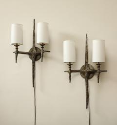 Alexandre Log Cinelli Sculptural Bronze Wall Lights by Alexandre Loge - 3867667