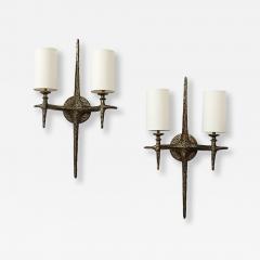 Alexandre Log Cinelli Sculptural Bronze Wall Lights by Alexandre Loge - 4448045