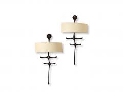 Alexandre Log Pair of Yali Studio built Bronze Wall Sconces by Alexandre Log  - 4252626