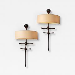 Alexandre Log Pair of Yali Studio built Bronze Wall Sconces by Alexandre Log  - 4252884