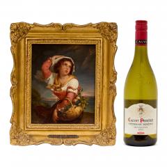 Alexandre Nestor Nicolas Robert Antique Belgian oil painting of a peasant girl in a storm by Robert - 4212691