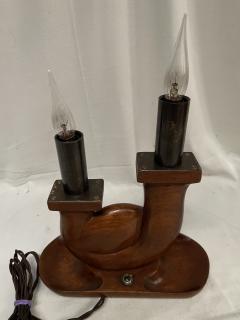 Alexandre Noll 1950s carved wood lamp in the style of Alexandre Noll - 4118647