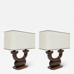 Alexandre Noll Pair of 1950s Rosewood table lamps in the style of Alexandre Noll - 1722363