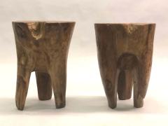 Alexandre Noll Pair of Brutalist Hand Carved Stools or Side Tables Style of Alexandre Noll - 1609818