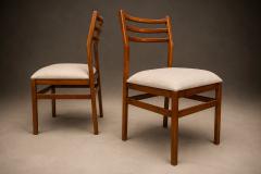Alexandre Rapoport Brazilian Modern Set of Eight Chairs in Caviuna wood Linen Alexandre Rapoport - 4594359