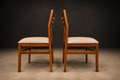 Alexandre Rapoport Brazilian Modern Set of Eight Chairs in Caviuna wood Linen Alexandre Rapoport - 4594363