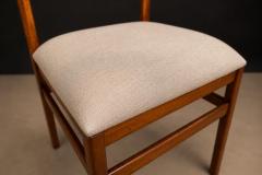 Alexandre Rapoport Brazilian Modern Set of Eight Chairs in Caviuna wood Linen Alexandre Rapoport - 4594366