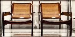 Alexandre Rapoport Pair of Armchairs in Hardwood and Cane by Alexandre Rapoport c 1960s - 3313848