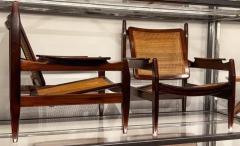 Alexandre Rapoport Pair of Armchairs in Hardwood and Cane by Alexandre Rapoport c 1960s - 3313851