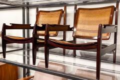 Alexandre Rapoport Pair of Armchairs in Hardwood and Cane by Alexandre Rapoport c 1960s - 3313852