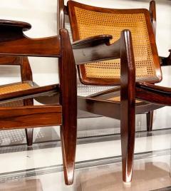 Alexandre Rapoport Pair of Armchairs in Hardwood and Cane by Alexandre Rapoport c 1960s - 3313860