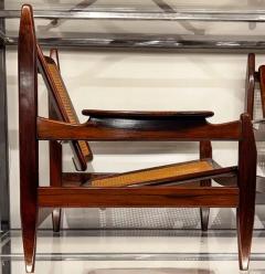 Alexandre Rapoport Pair of Armchairs in Hardwood and Cane by Alexandre Rapoport c 1960s - 3313861