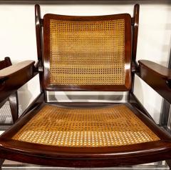 Alexandre Rapoport Pair of Armchairs in Hardwood and Cane by Alexandre Rapoport c 1960s - 3313864