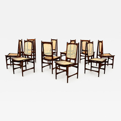 Alexandre Rapoport Set of Ten Brazilian Mid Century Dining Chairs by Alexandre Rapoport - 4697869