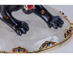 Alexandre Reza Alexandre Reza Rare Obsidian Silver Gilt and Rock Crystal Circus Panther - 2895396