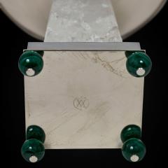 Alexandre Vossion OBELISK ROCK CRYSTAL CHALICE Nickel plated brass and malachite details - 2097979