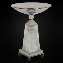 Alexandre Vossion OBELISK ROCK CRYSTAL CHALICE Nickel plated brass and malachite details - 2097981